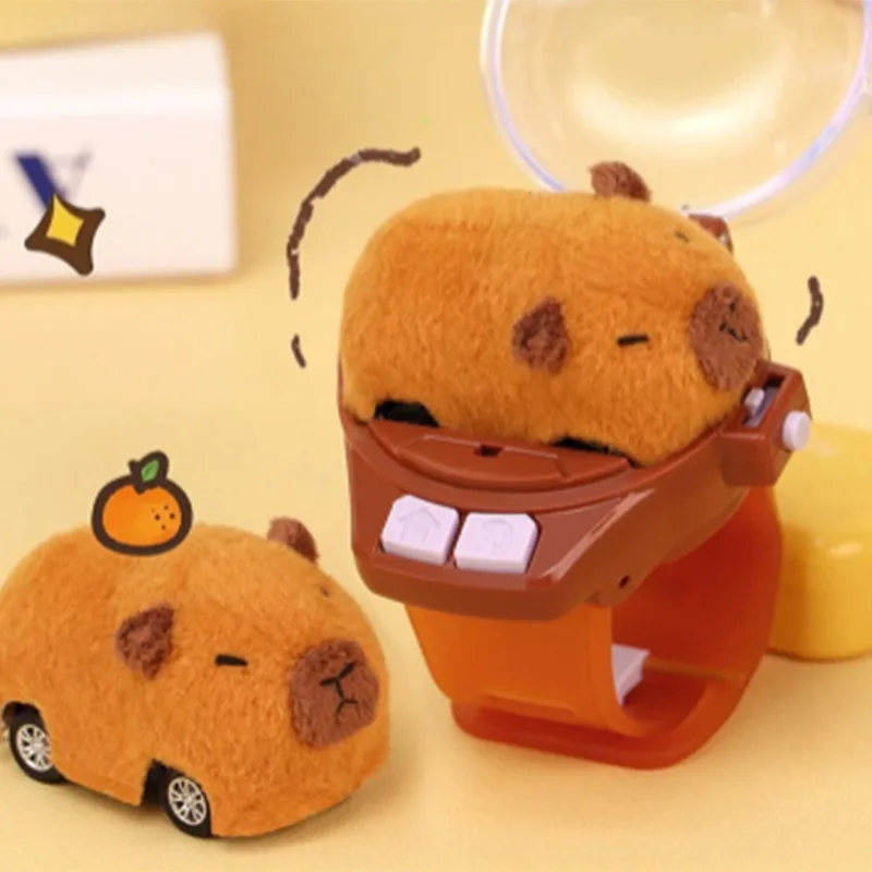 Capybara Kids Watch Remote Control Car 2.4G RC Wrist Car With One-key Pop Cover Dustproof Rechargeable Gift For Boys Girls