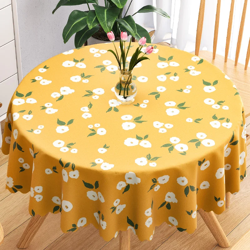 Circular PVC Waterproof Table Cloth, Oil-proof Round Tablecloth, Wipeable Tabletop Covers, Home Kitchen, Dining Table Cover Mat