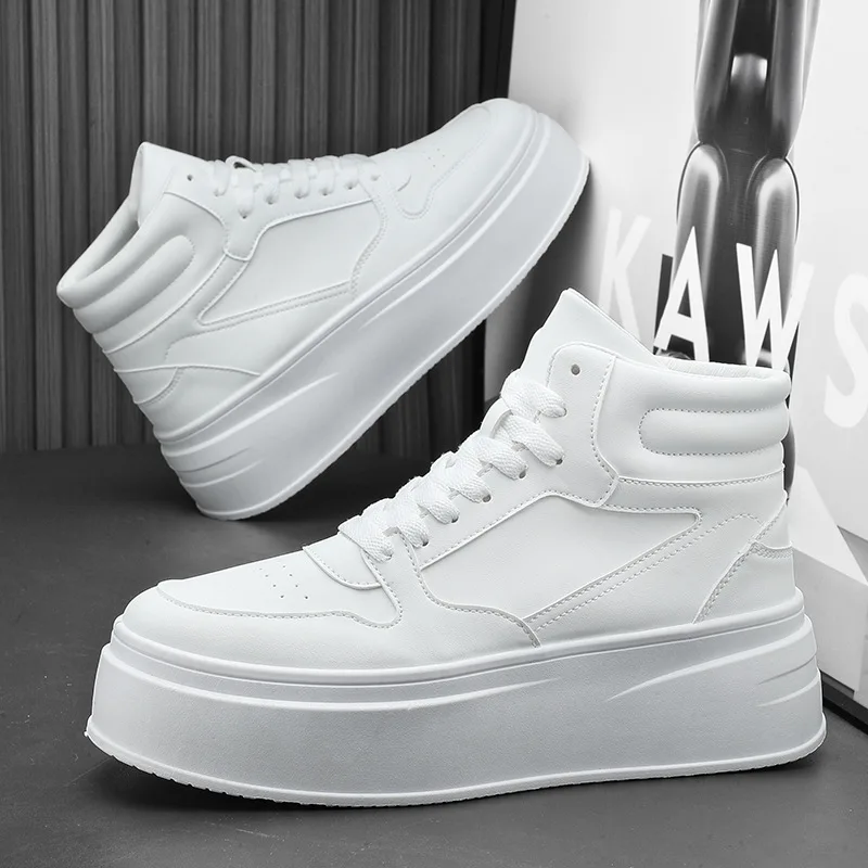 Autumn Men Casual Sneakers Platform Ankle Boots High-top Thick Bottom Sneakers Male Outdoor Basketball Shoes Sport Trainers_voghion.com