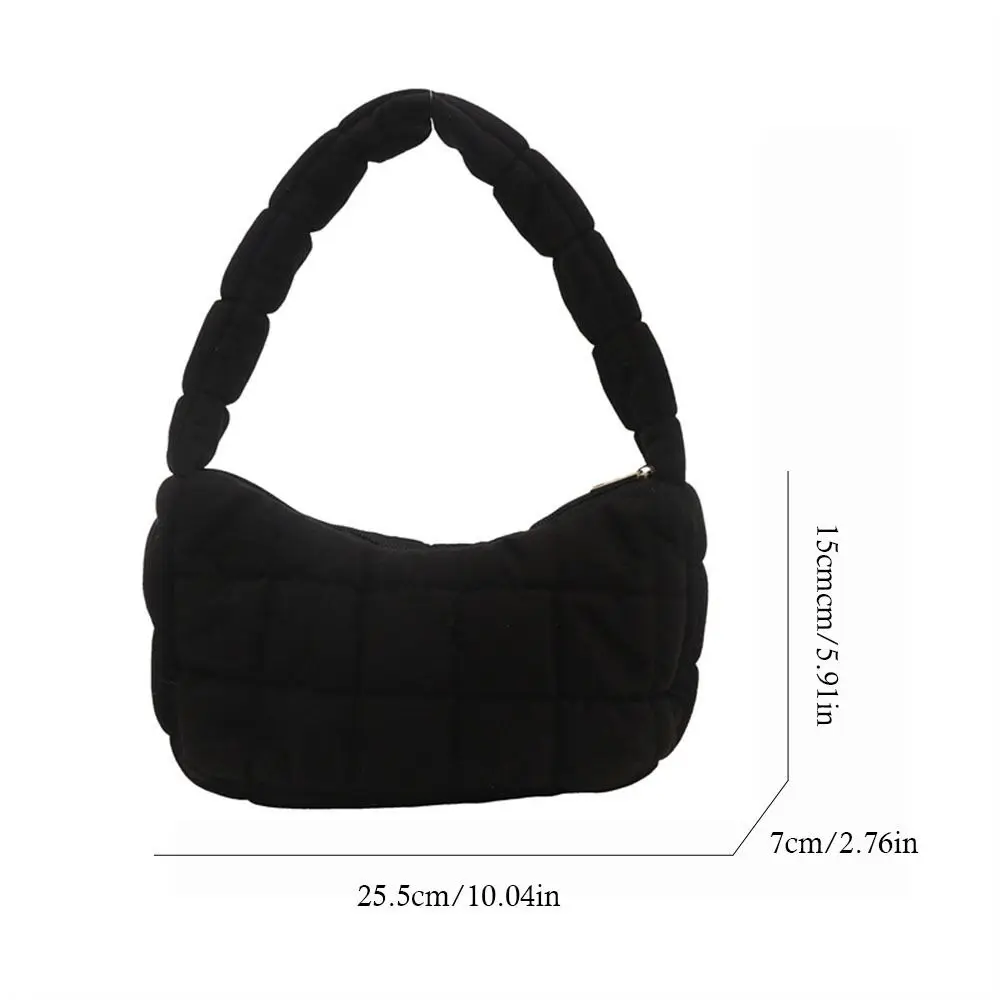 Fashion Quilted Totes Down Cotton Padded Shoulder Bags Large Capacity Lightweight Puffy Handbags Underarm Bags for Women Girls image 5