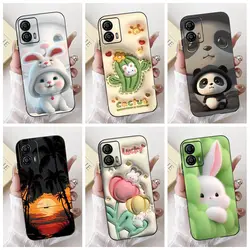 Shockproof Case For Motorola Moto G53 G73 5G Cover Cute Cactus Rabbit Cartoon Soft Silicone Matte Funda For MotoG53 MotoG73 Capa