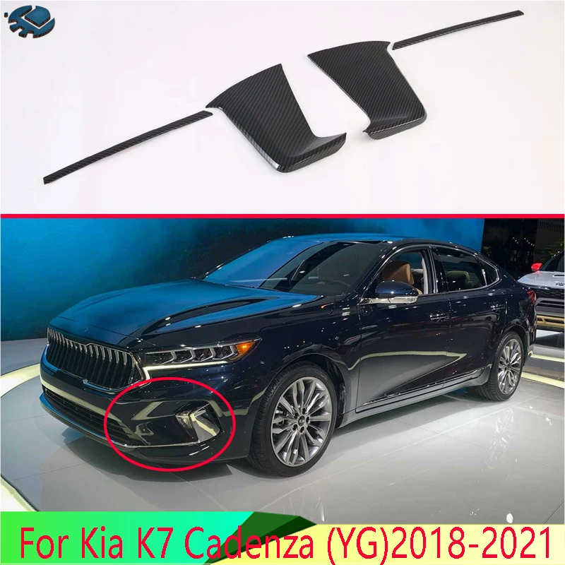 

For Kia K7 Cadenza (YG)2018-2021 Carbon Fiber Style Front Fog Light Lamp Cover Trim Molding Bezel Garnish