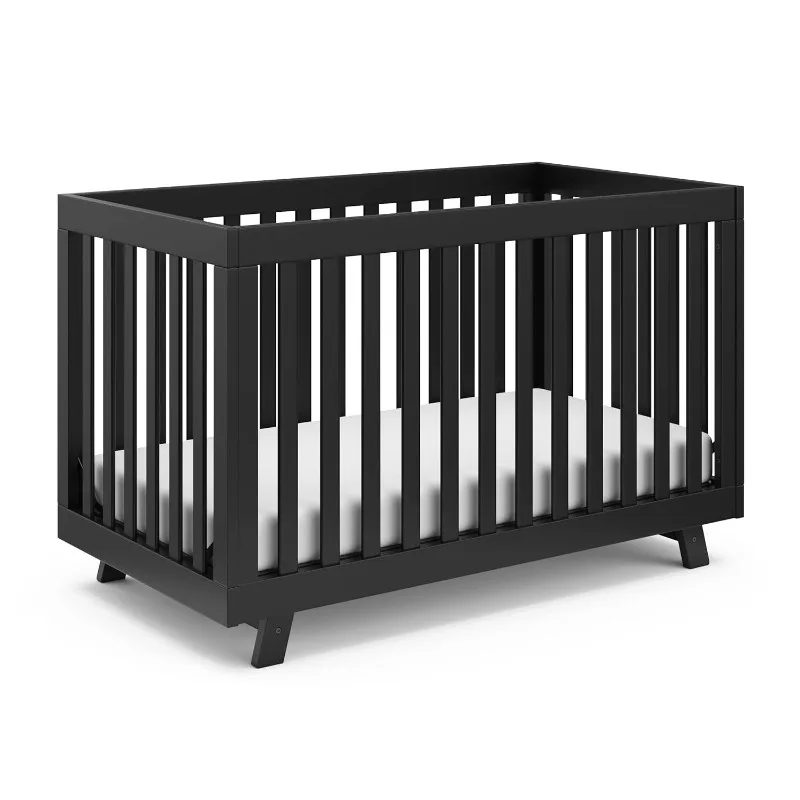 Convertible Crib (Black) – Converts from Baby Crib to Toddler Bed and Daybed, Fits Standard Full-Size Crib Mattress