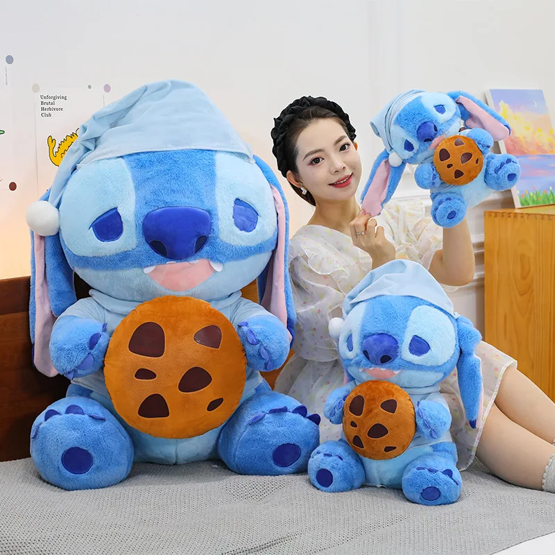 Stitch 30Cm peluche poupée jouet Disney nouveau Super délicieux biscuits poupée canapé oreiller apprentissage bureau ornements cadeaux de vacances