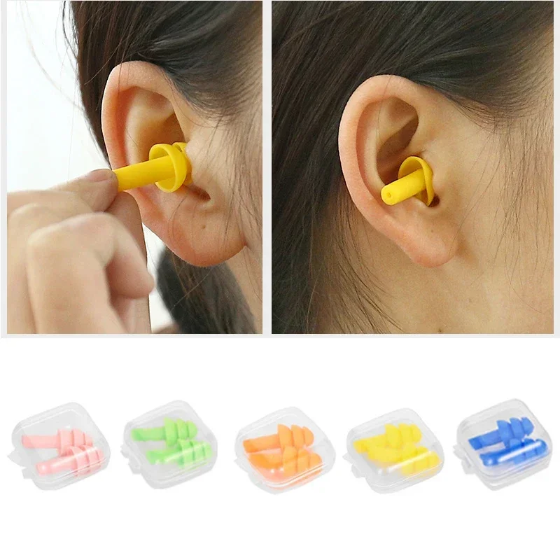 10pcs Soft Silicone Earplugs Waterproof Swimming Ear Plugs Reusable Noise Reduction Sleeping Ear Plugs Hearing Protector