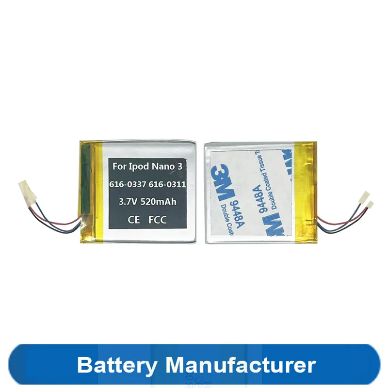520mAh 6160-0337 616-0311 A2136 Battery For Apple Ipod Nano G3 3rd 4GB 3 Gen 4/8GB Generation MP4 MP5
