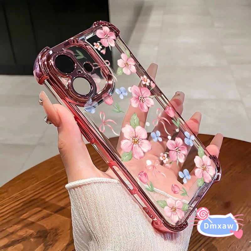 ل ممن لهم A5 A6 برو 4G 5G A5X A6 ماكس البحث X9 برو 5G جراب هاتف زهر الخوخ زهرة الأزهار Bowknot تصفيح الغطاء الخلفي