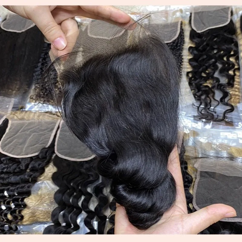 5*5 Lace Closure Deep Wave Natural Color Human Hair Block 12-20 Inch Brazilian Virgin Remy 180% Density 100% Unprocessed