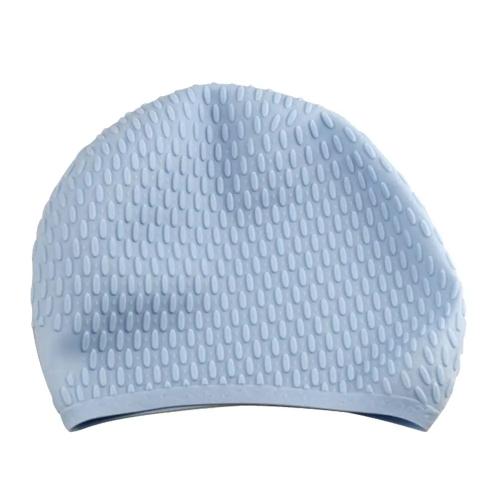 

Silicone Waterproof Swimming Hat Elastic Women Kids Girls Blue Durable Comfortable Swim Silicone Swimming Cap Hat
