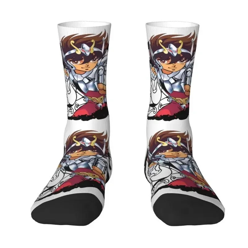 Saint Seiya Pegasus Dress Socks Men Women Warm Fashion Knights Of The Zodiac Crew Socks