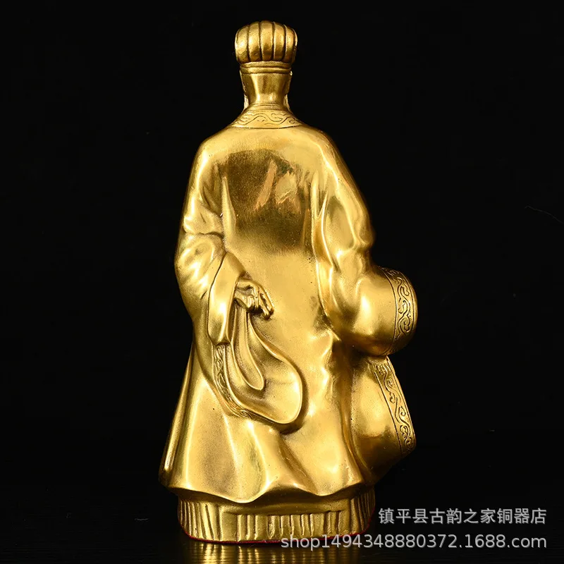Zhuge Liang Statue Copper Kongming Model Borrowing the East Wind Figurine Living Room Office Desk Decoration Auspicious Gift