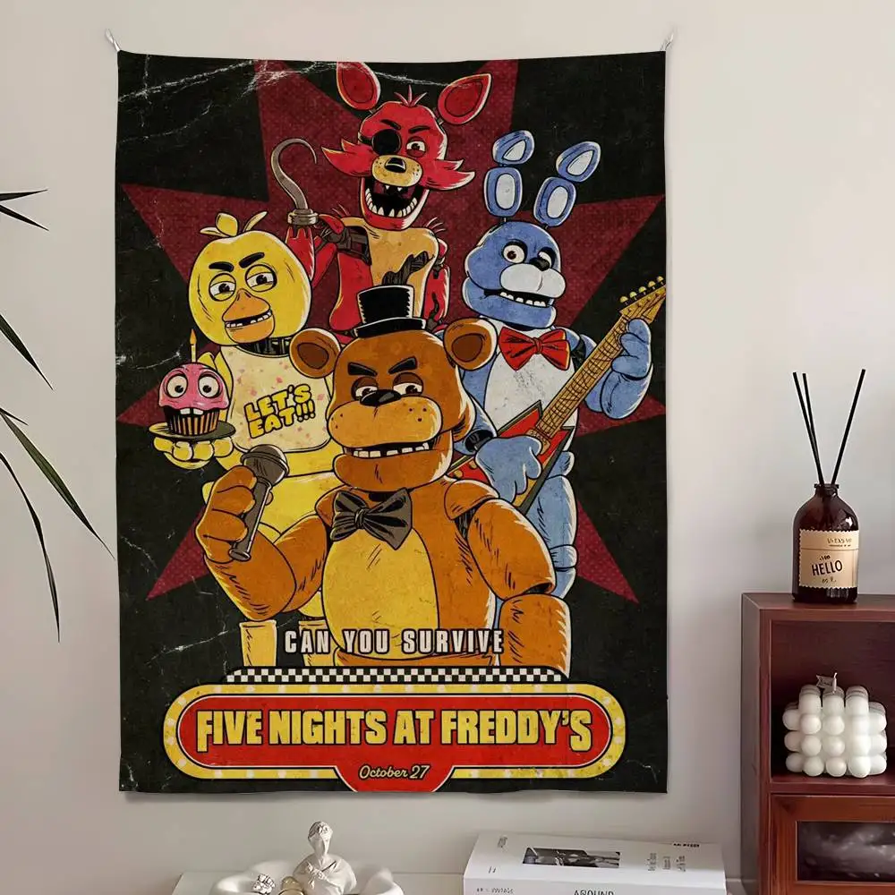 Five Nights at Freddys Horror Tapestry Decor for Bedroom Bar Garden Outdoor Festival Background Art Banner Wall Hanging