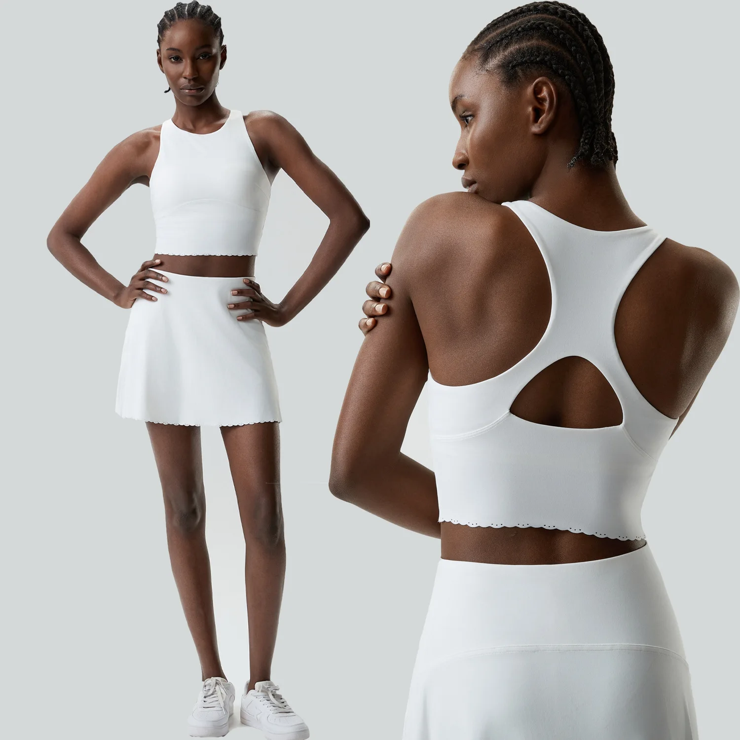 Tennis Suit Women's Lace Tennis Skirt Suit 2-piece Golf Suit Quick-drying Badminton skirt set workout clothes for women gym set - view 2