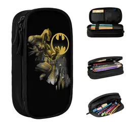 Bated Man Bat Signal Pencil Case Pencilcases Pen Box for Girl Boy Large Storage Bag Office Gifts Stationery