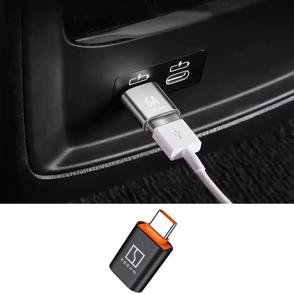 Fit For ZEEKR 9X 2025 2026 Typec To USB Connector USB Flash Drive Fast Charging Port Mobile Phones