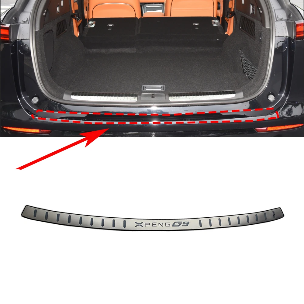 

Car Trunk Trim Rear Bumper For XPENG G9 2024 Stainless Steel Stickers Door Sill Protector Auto Styling Accessories