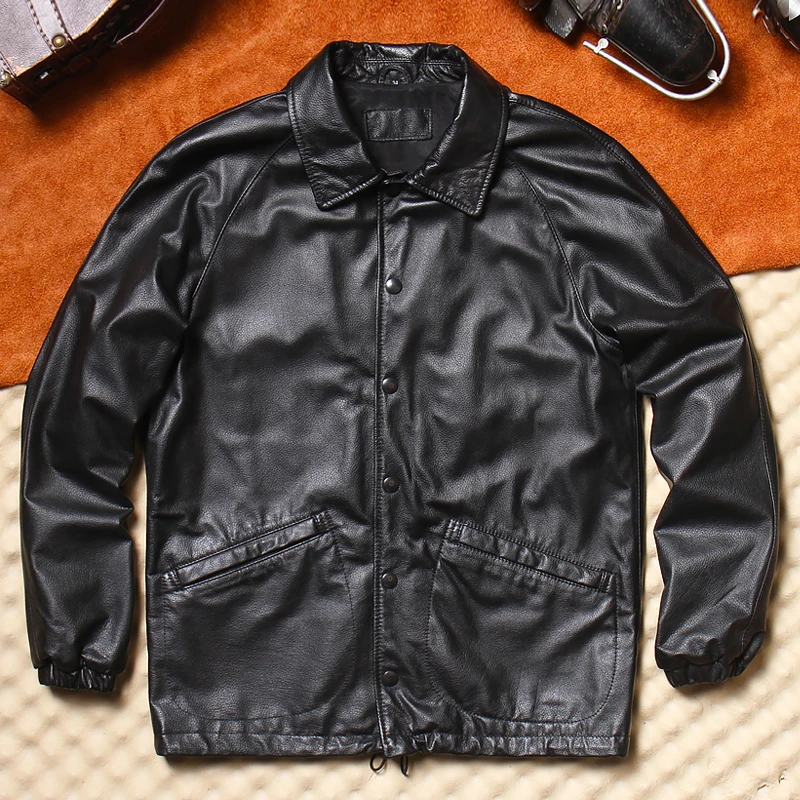 

Мужская модная повседневная куртка Ci с верхним слоем из воловьей кожи, длинный воротник, женская модель, двусторонняя