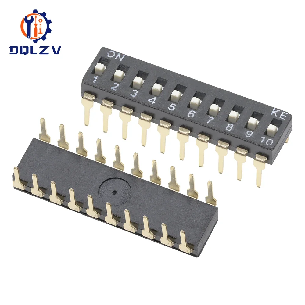 DIP Switch Toggle Switches 2.54mm 1P/2P/3P/4P/5P/6P/8P/10P black 2.54MM SMD Switch Gold Plated Pin