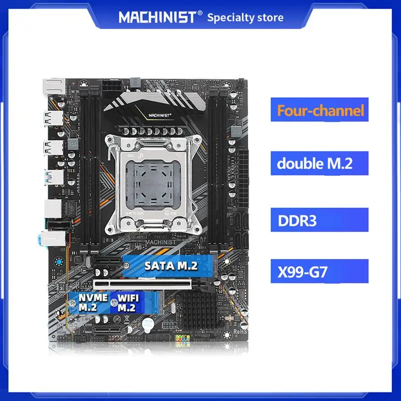 

Материнская плата Go MACHINIST X99, материнская плата LGA 2011-3 с поддержкой Intel Xeon E5 V3 Core i3/i5/i7 DDR3, оперативная память M.2, двойной протокол USB3.0 X99 G7