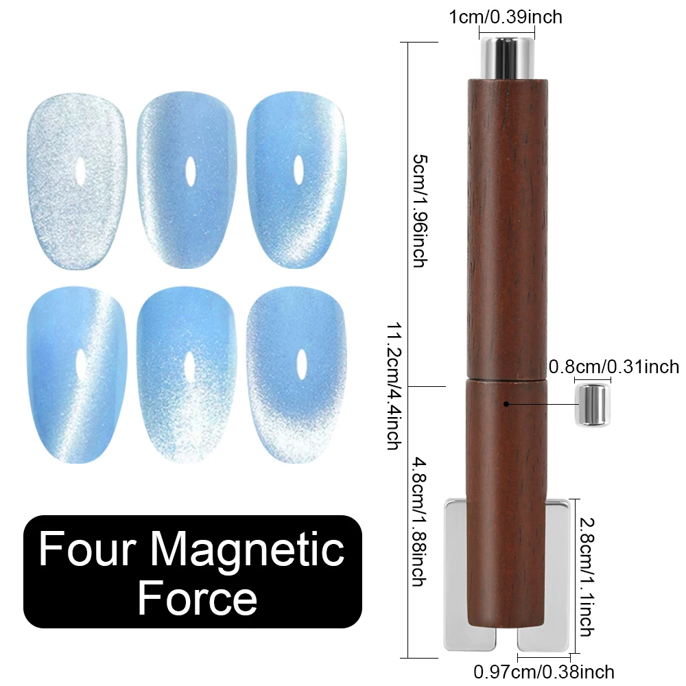 4 In 1 Detachable Multifunctional Combination Cylindrical Suction Nail Art Cat Eye Super Strong Magnet Nail Salon Special Tool