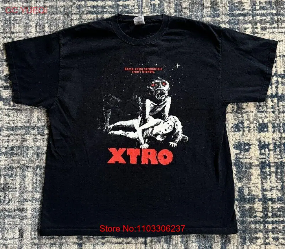 Винтажная промо-футболка в стиле 1920-х XTRO (2000) с изображением героев мультфильма «ужасы» Инопланетянин, размер XL, научная фантастика