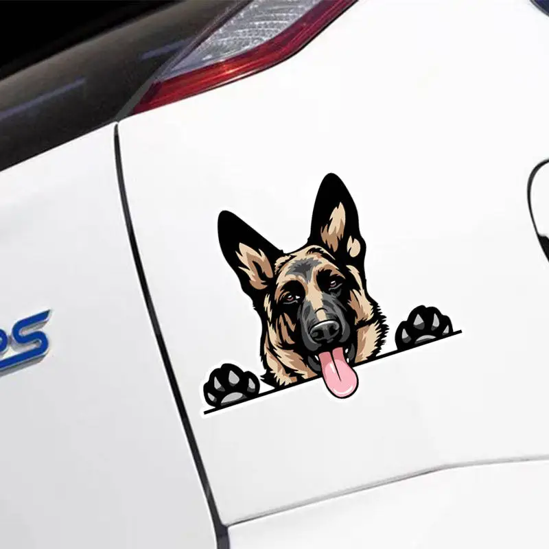 Waterproof Sunproof Vinyl Decal for Motorcycle Window Body Styling1pc German Shepherd Dog Car Sticker