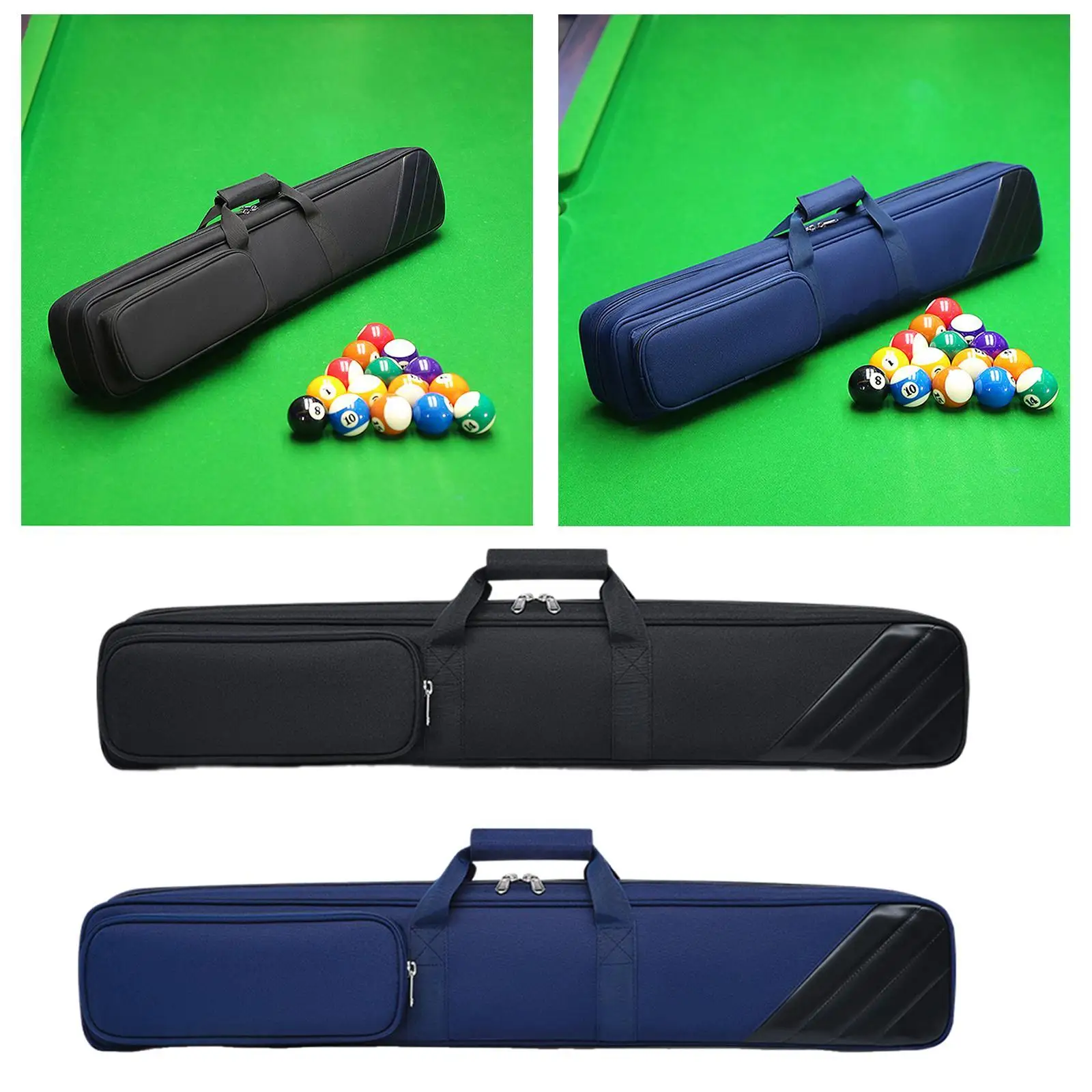 Biliar Cue Case untuk 3/4 Jointed Cues dengan penyimpanan Organizer