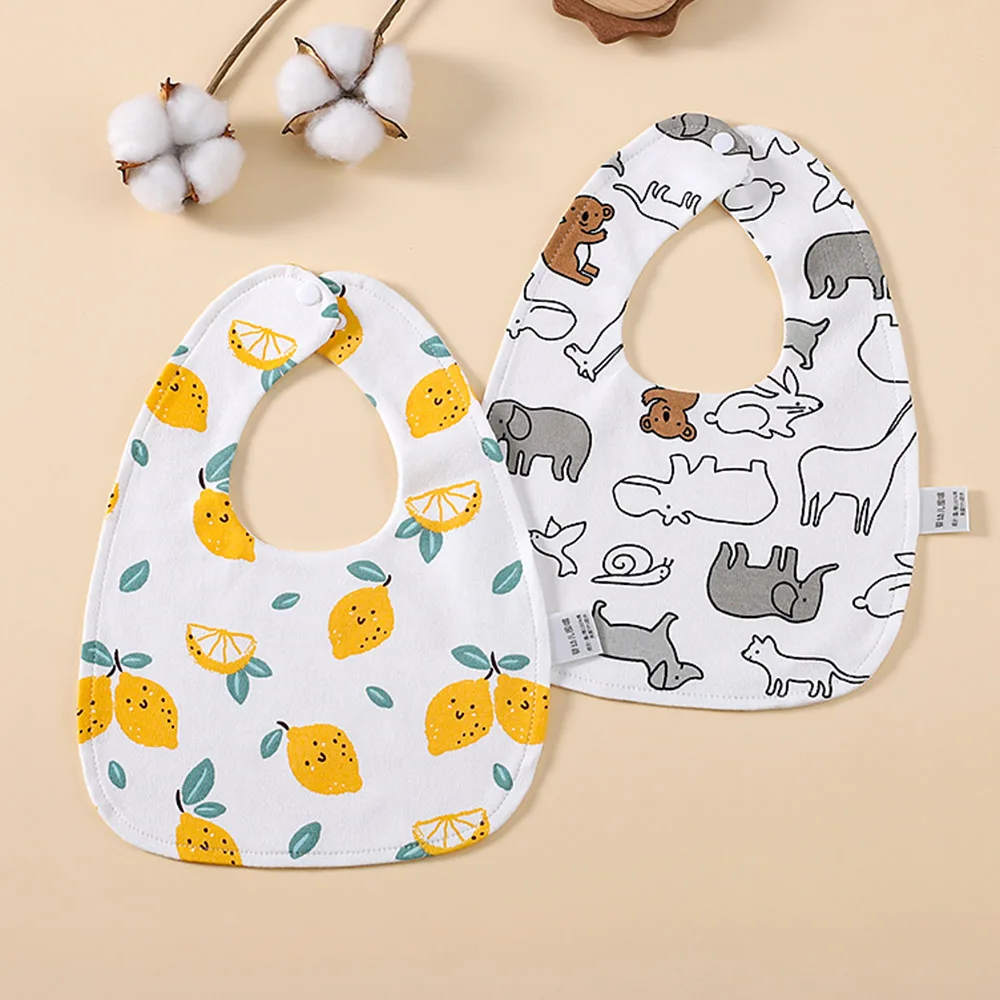 Waterproof Baby Bandana Drool Bibs 2 Pieces U Shape Baby Girl Boy Feeding Bibs Infant Teething Burp Cloth Newborn Accessories