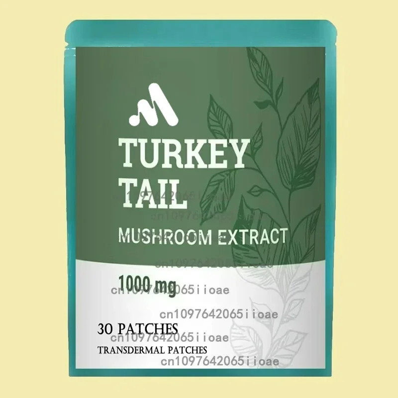 

30 Patches Turkey Tail Mushroom Transdermal Patches Promotes Balanced Immune and Digestive System Brain Health