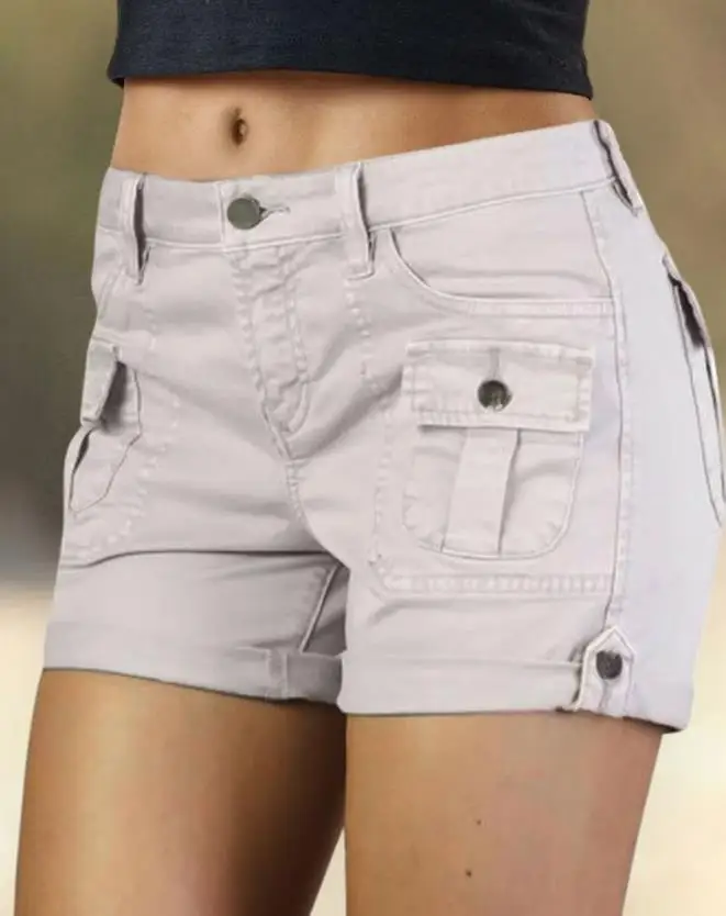 New Fashion 2025 Casual Pocket Design Casual Shorts Female Trouser Casual Bottom