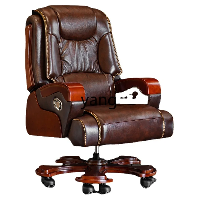 

YJQ boss office luxury and comfortable sedentary home leather reclining business lifting study seat