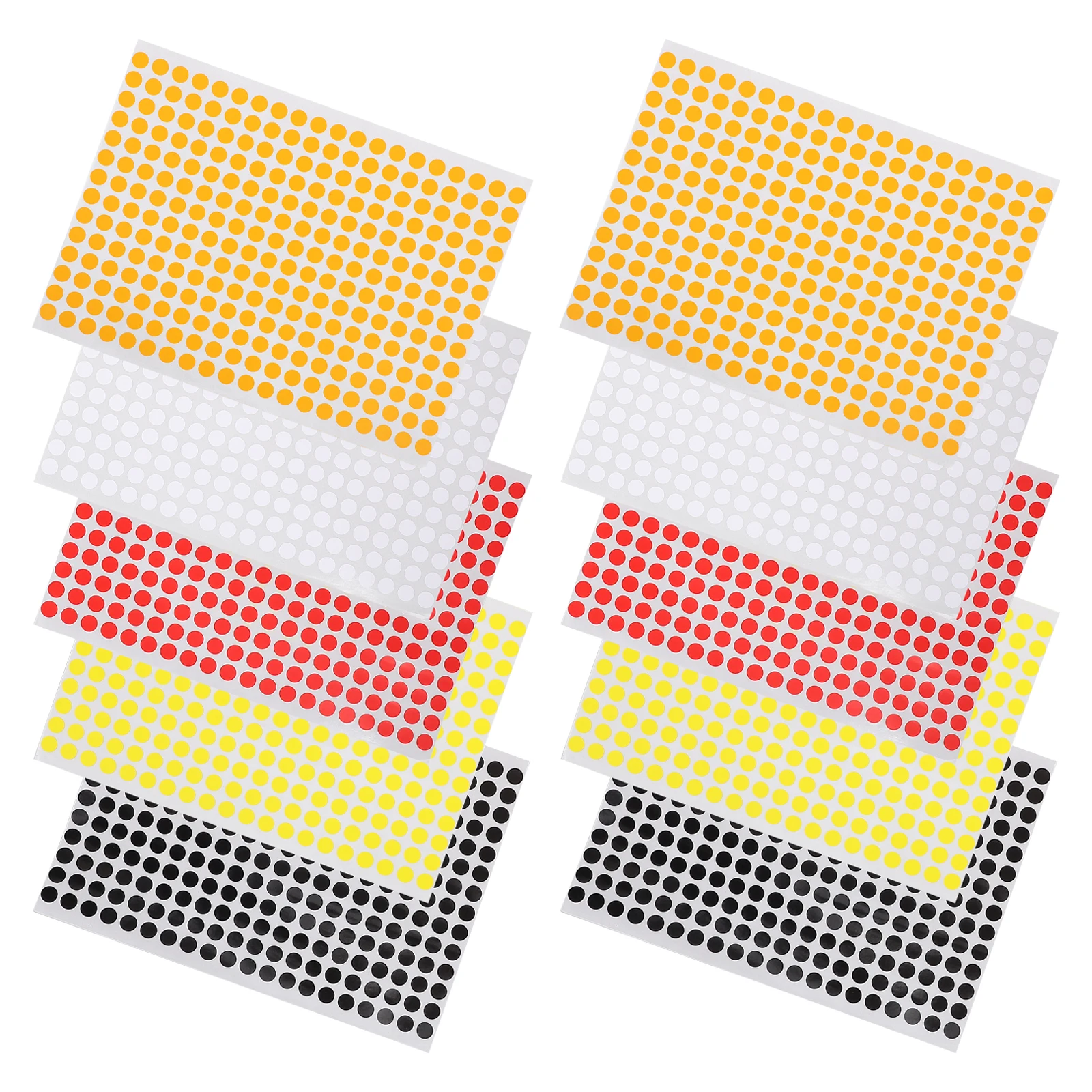 

10 Sheets Color Coded Tags Round Stickers Label Circle Blank Paper Dot Office Adhesive Colored Spot Labels