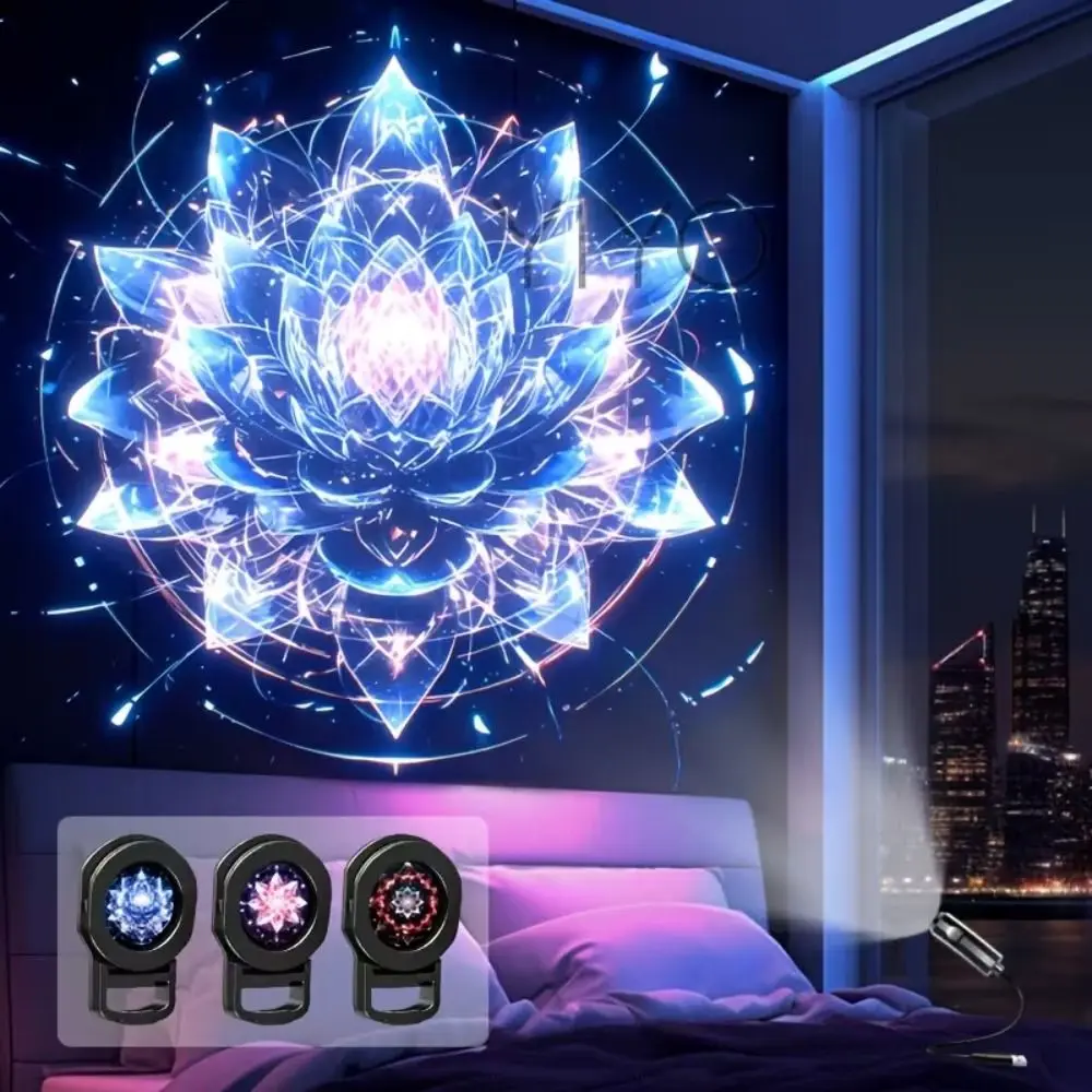 360 Degree Rotating Dreamy Starry Sky Projector Flexible Neck Interchangeable Slides USB Plug Projection Lamp USB Powered
