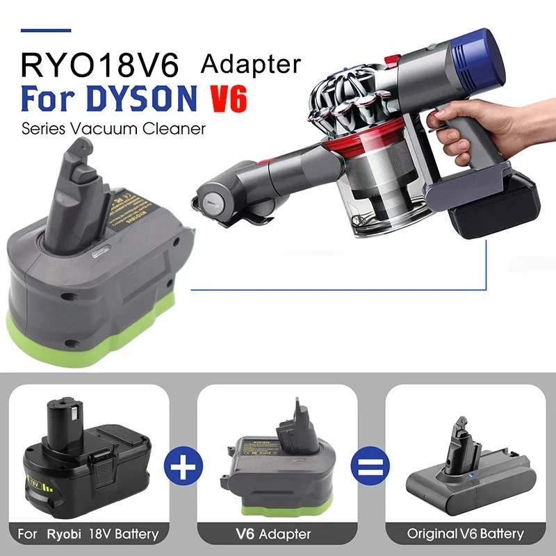 Li-Ionen-Batterie adapter ryo18v6 man20v6 ein18v6 für Ryobi für Einhell für Handwerker geeignet für Dyson v6 Serie Staubsauger