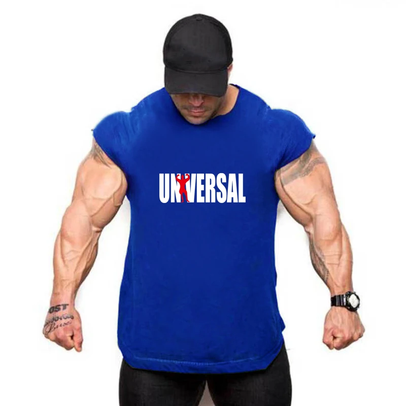 Unversal Brand Clothing Men Gym Tank Tops Summer Cotton Slim Fit shirts Men Bodybuilding Sleeveless Undershirt Fitness tops tees