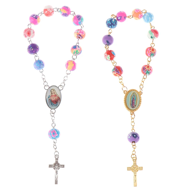 حبة المسبحة سوار قلادة الكاثوليكية مريم العذراء مجوهرات الدينية المسيحية الكاثوليكية الدينية مجوهرات هدية الرنين #2