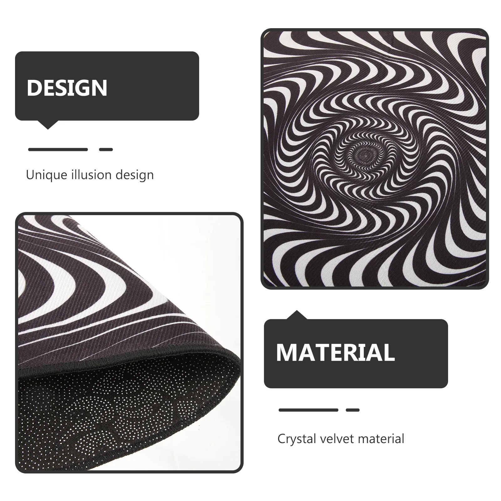 

Durable 3D Illusion Rug Anti-Slip Floor Mat Retro Design Bedroom Supplies Illusion Rug Anti-Slip Carpet