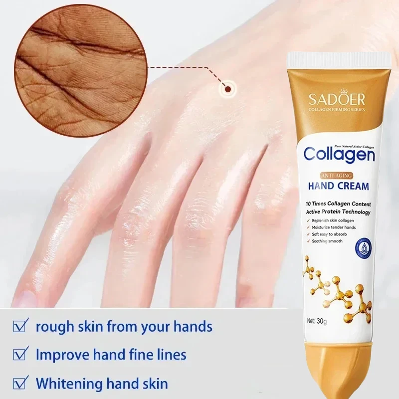 Collageen Anti-Rimpel Handcrème Huid Gekraakte Reparatieproducten Verzachten Voeden Anti-Drogen Whitening Hydraterende Huidverzorging Nieuw