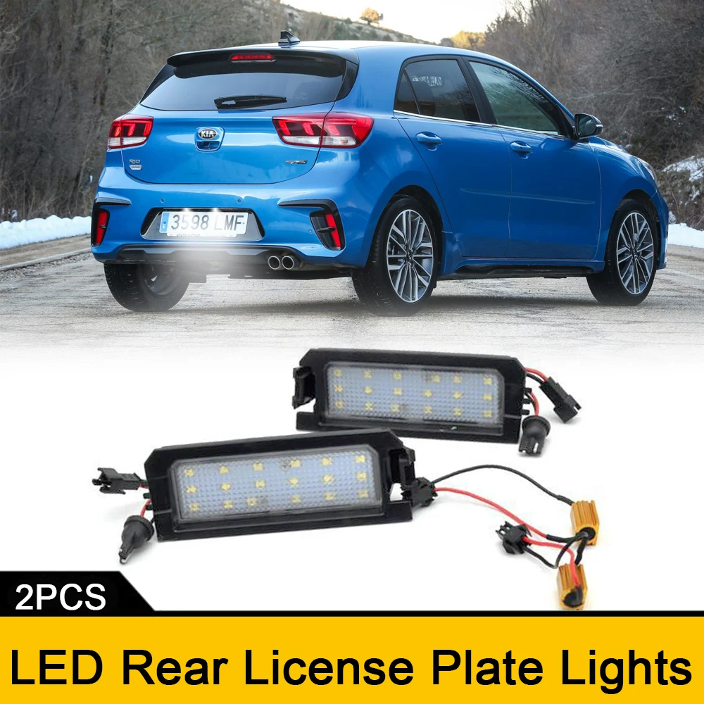 2Pcs No Error LED Rear License Plate Lights For Hyundai I30 Elantra GT Sonata Veloster Tucson Venue Kia Rio MK4 Niro Cadenza K5