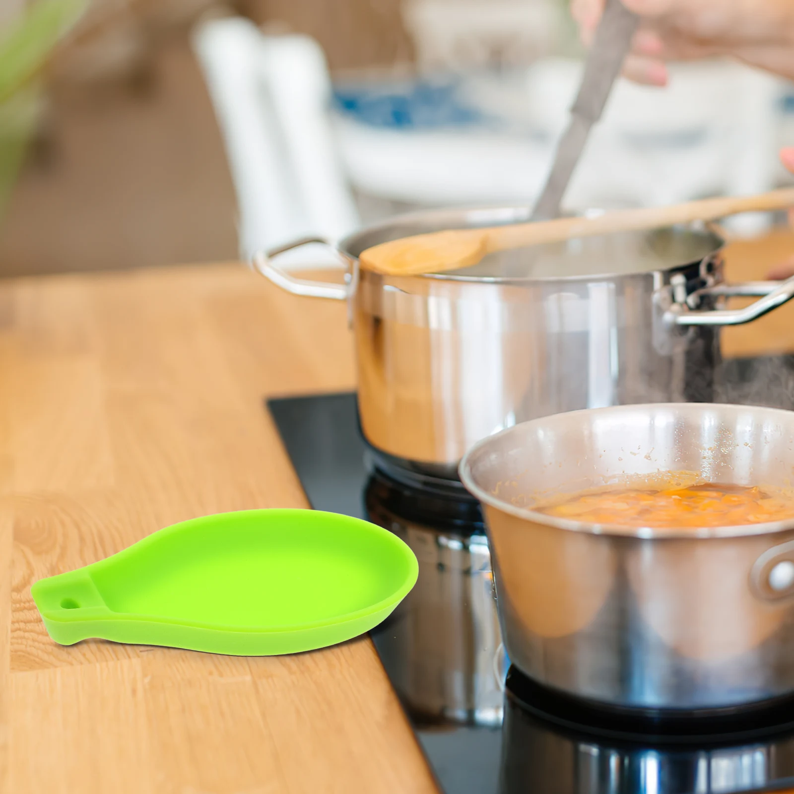 

Silicone Spoon Kitchen Utensil Silicone Mats For Kitchen Counter Holder for Stove Top Small Green Non Stick Food Grade Mats