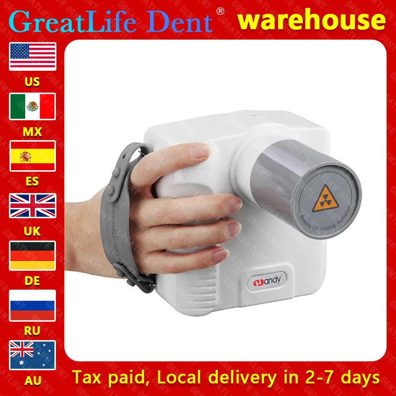 Mexico US EU ES RU AU IN Stock GreatLife Dental 65KV Hyperlight X-Ray Digital Portable X Ray Rvg Sensor Machine System Rx Camera