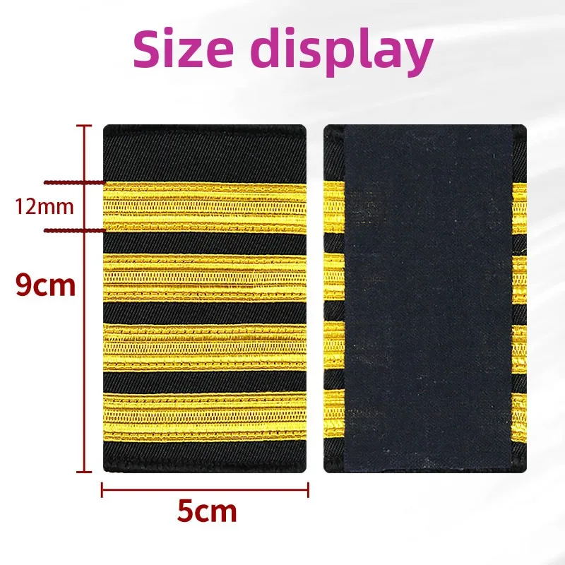 Golden Metallic Braid Shoulder Epaulettes for Aviation Marine Security Factory Staff Rank Marking