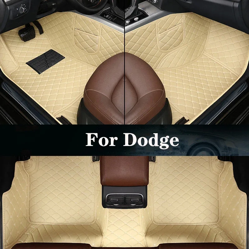 

New Side Storage Bag With Customized Leather Car Floor Mat For Dodge Durango Citadel Journey (7seat) Auto Parts