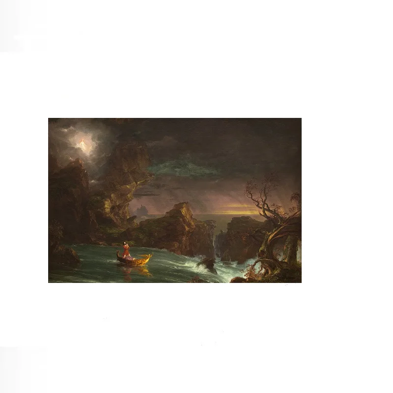 Thomas Cole The Voyage of Life: Manhood, Art Print Canvas Poster, Living Room Decor, Home Wall Picture