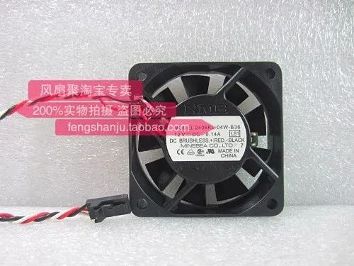 

Free shipping original 2406KL-04W-B36 6cm 6015 12V0.14A temperature controlled silent cooling fan