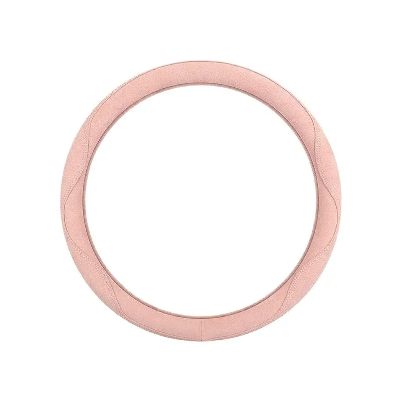 Pink Suede Car Steering Wheel Cover for All Season Sweat Absorbing Anti Slip Wear-resistant Breathable Car Steering Covers