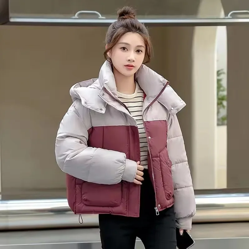 Veste Parkas courte d'hiver pour femme, nouvelle mode de loisirs, manteau en coton, assorti avec tout, élégant, rembourré, vêtements d'extérieur pour dames