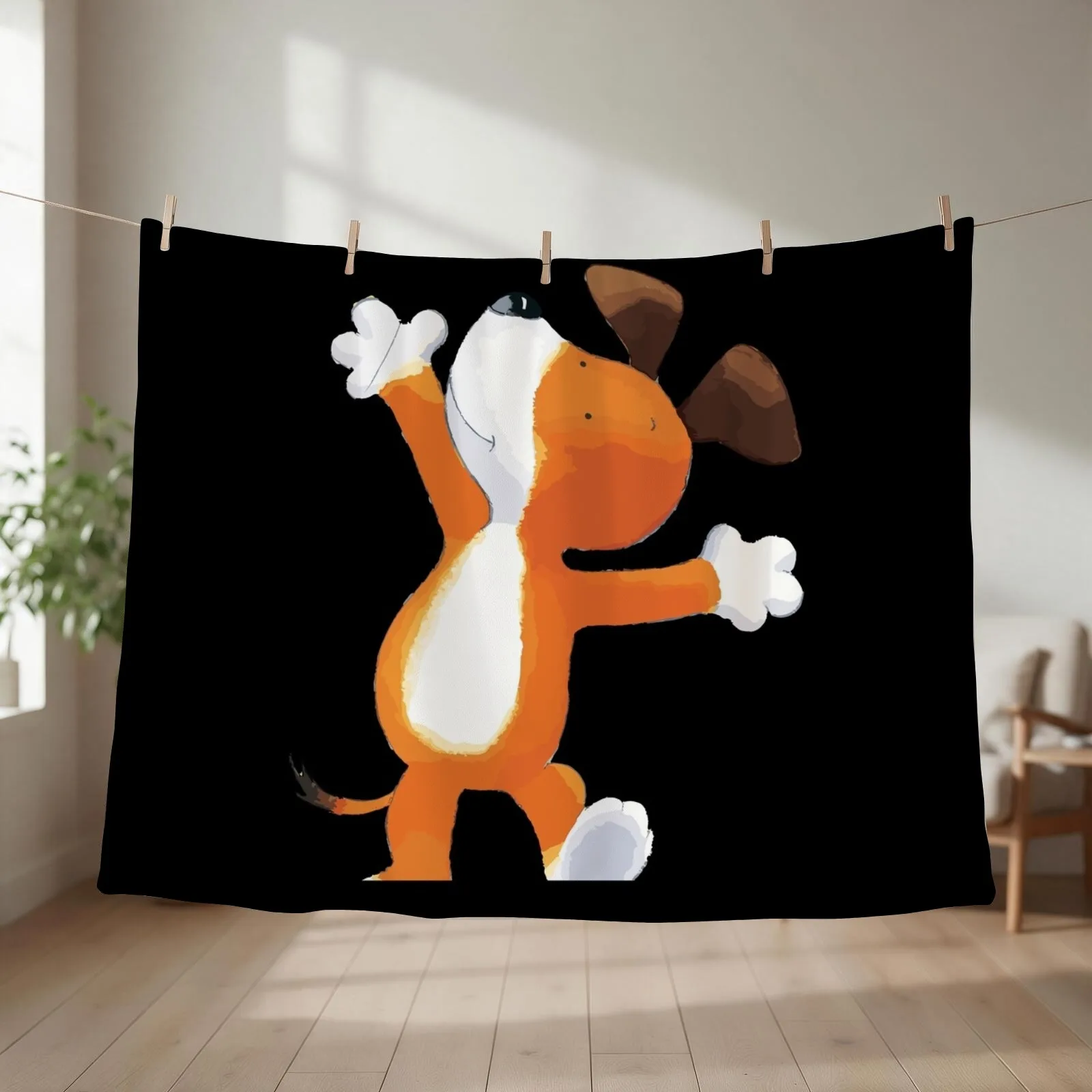 Funny kipper the dog Throw Blanket couch cozy soft plush fuzzy picnic outdoor blanket
