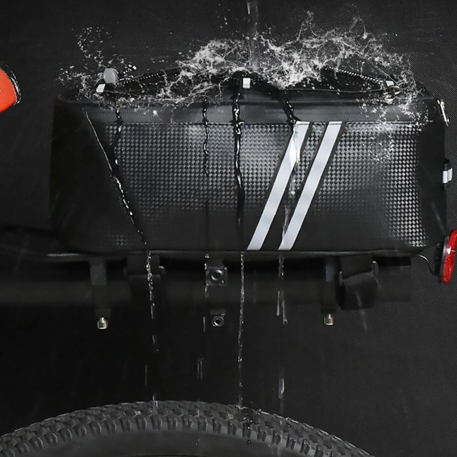 

Large Capacity Waterproof Bike Bag Smooth PU Material Durable Rear Seat Pannier Pack Easy Installation Long Lasting Use Bike