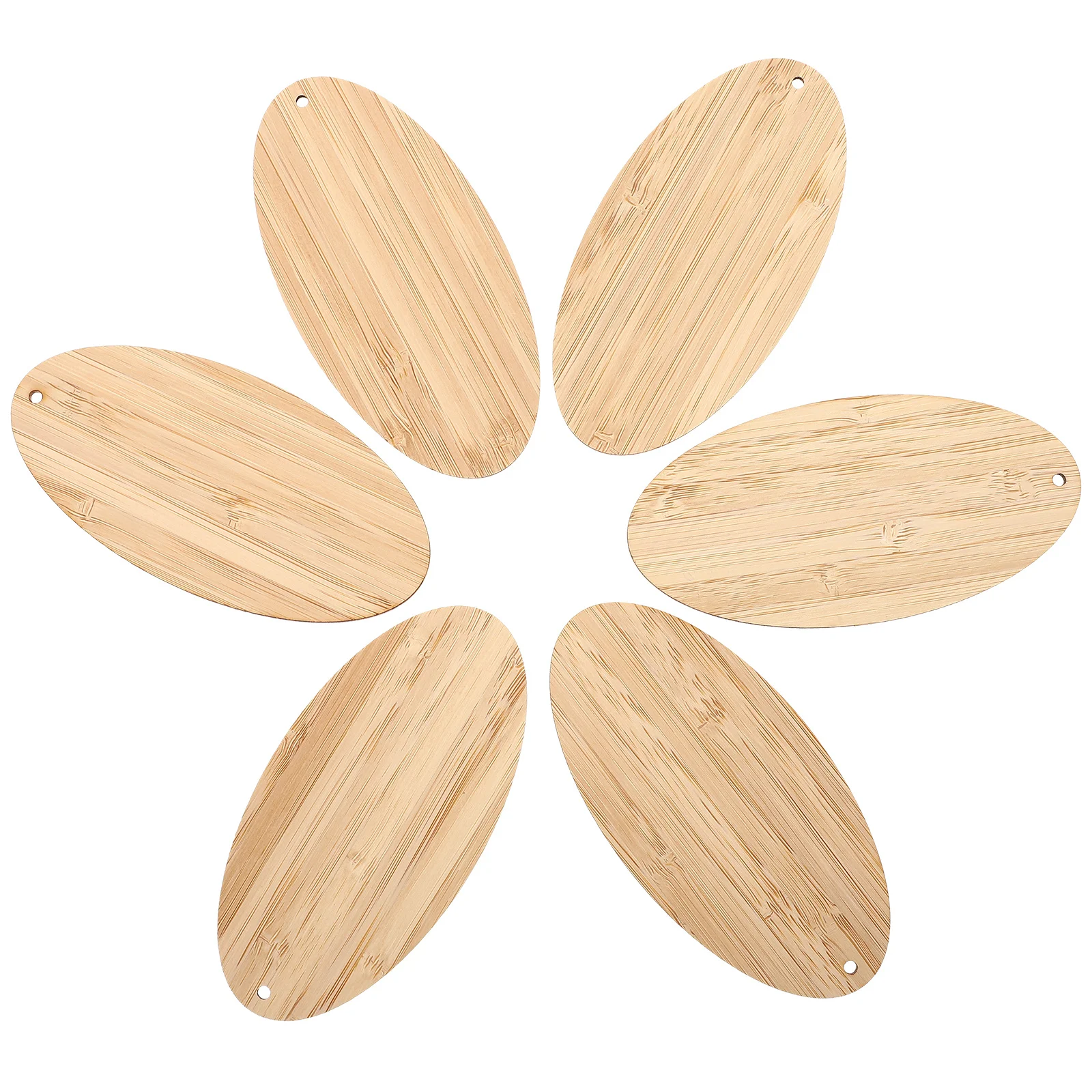 

6Pcs Bamboo Blank Bookmarks Oval Thickness 0.2cm DIY Hanging Tags for Students Teachers Gift Graduation